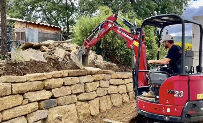 CRÉATION D'UN MUR DE SOUTÈNEMENT EN PIERRES À CLERMONT-L'HÉRAULT, Clermont-l'Hérault, ABJ ENVIRONNEMENT