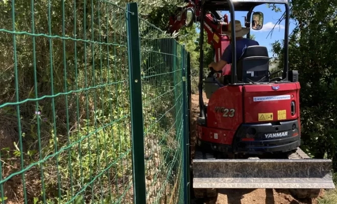 Création d'une clôture "anti sanglier" sur restanques, Clermont-l'Hérault, ABJ ENVIRONNEMENT